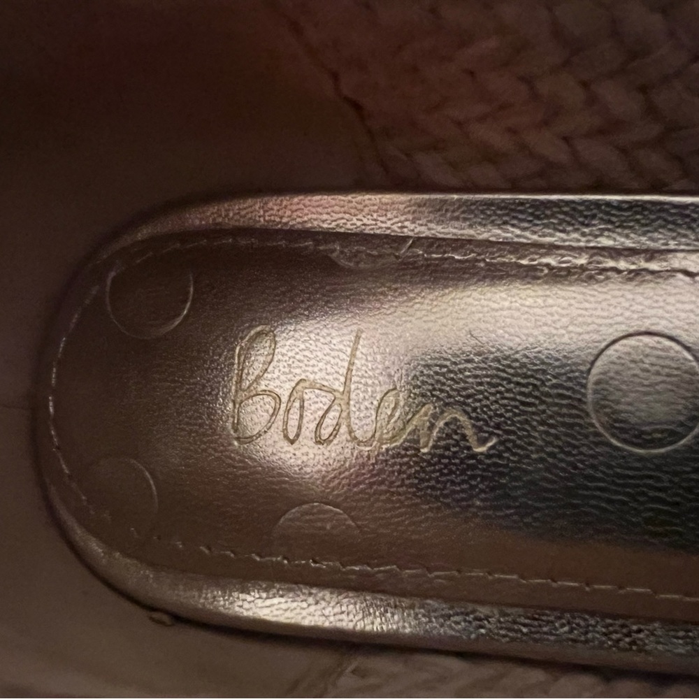 Boden Gold Woven Leather Flats 38 - Picture 7 of 11